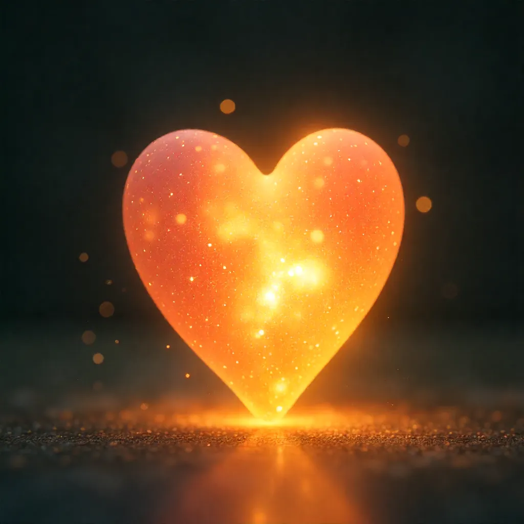 illustration of a glowing heart representing the emotional warmth and connection of a personalized songo