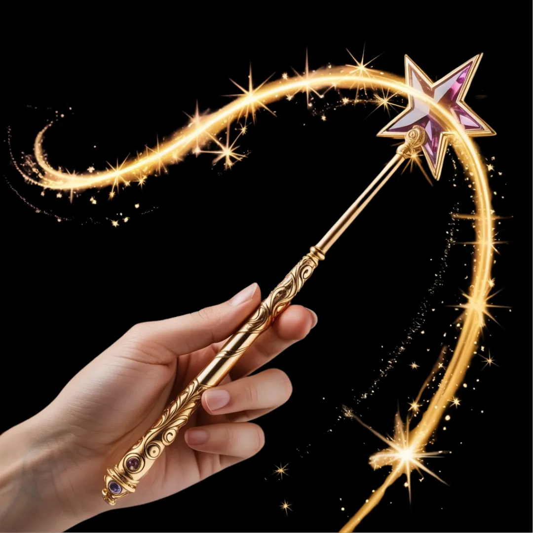magic wand with sparkles representing optional touches that personalize your Happy Heart Song