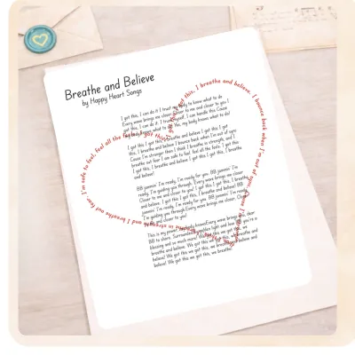 Keepsake Digital Lyric Art, custom song lyrics formatted as a print-ready piece of art