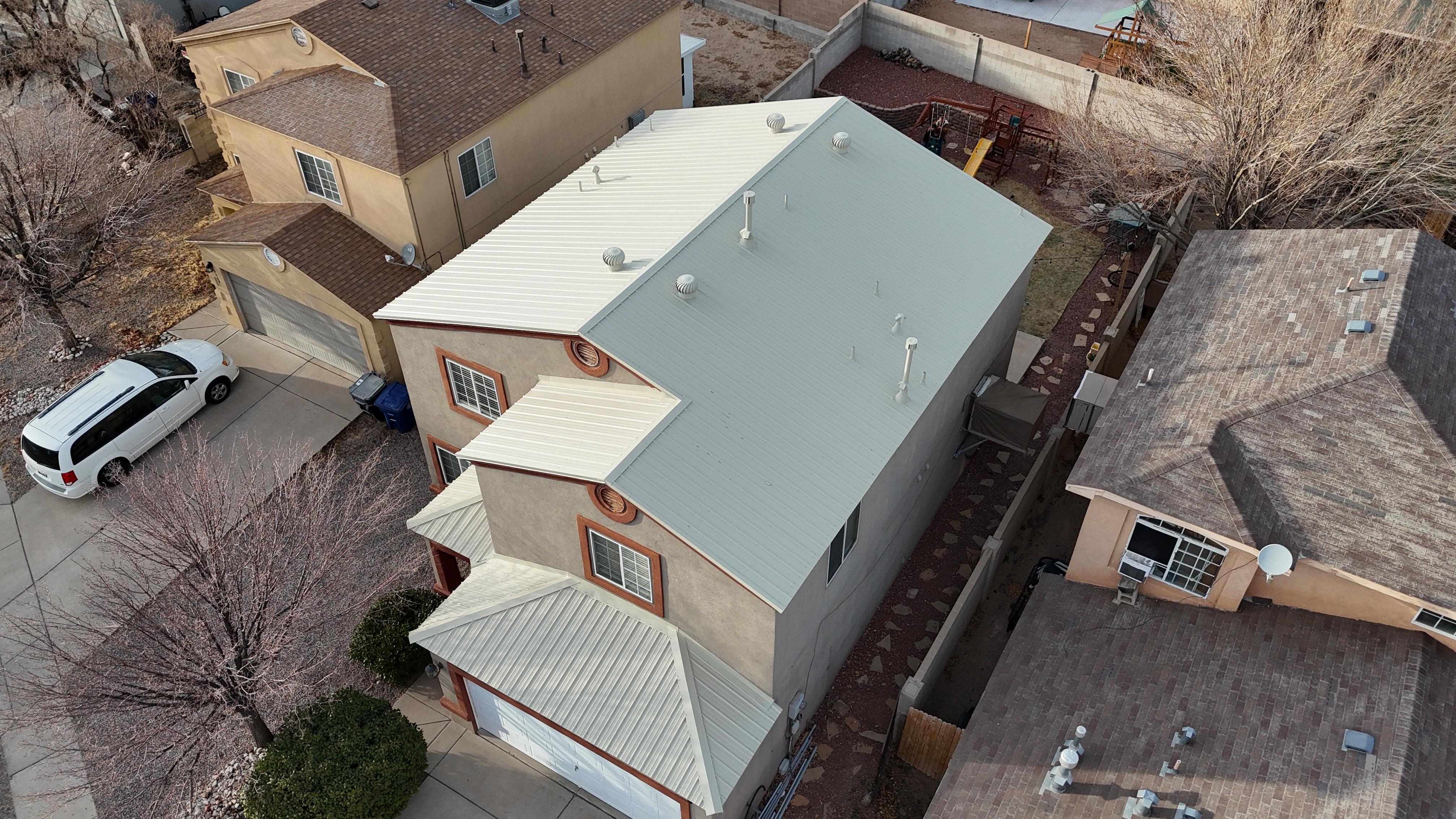 TPO roofing membrane on a commercial flat roof