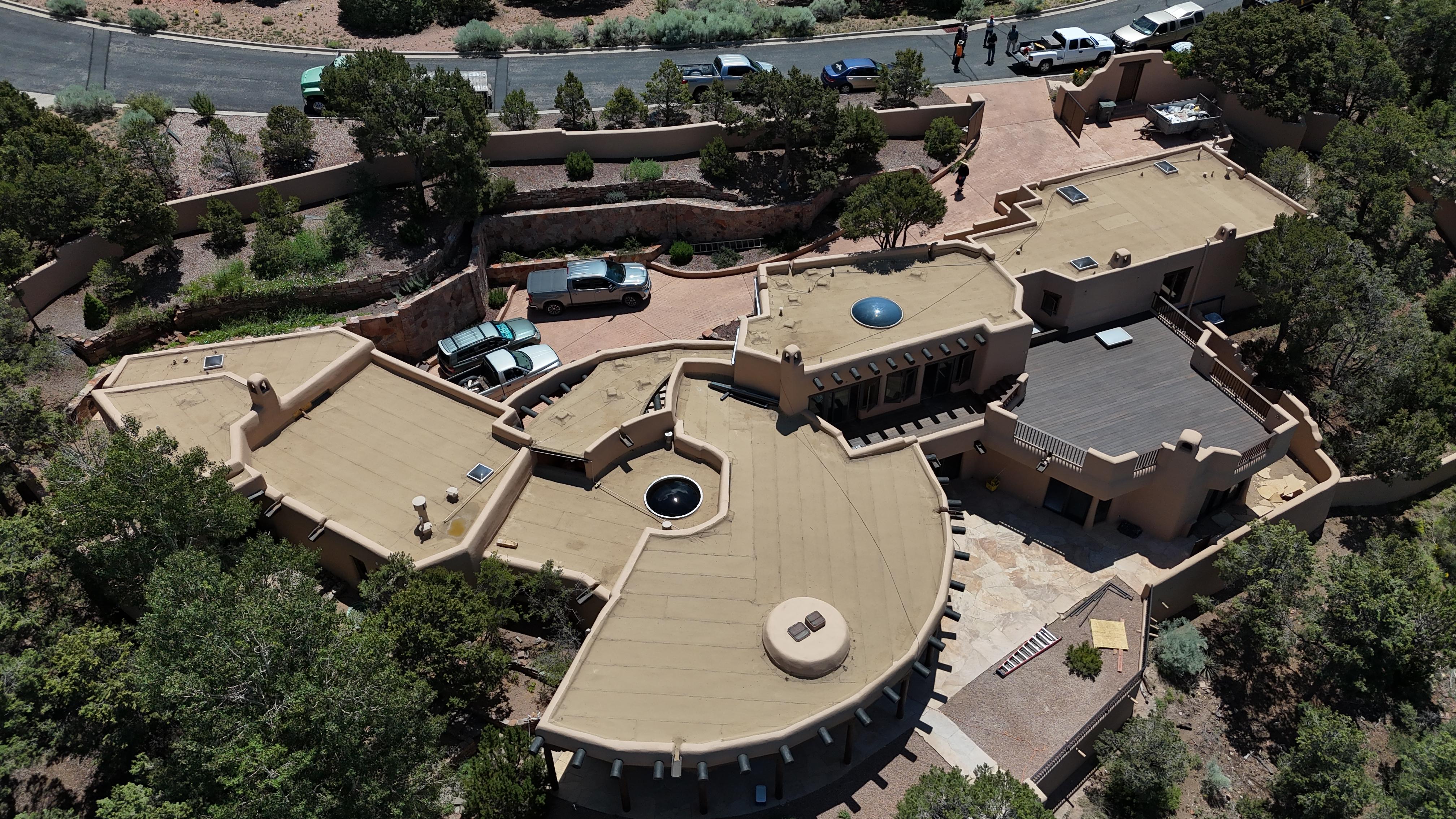 TPO roofing membrane on a commercial flat roof