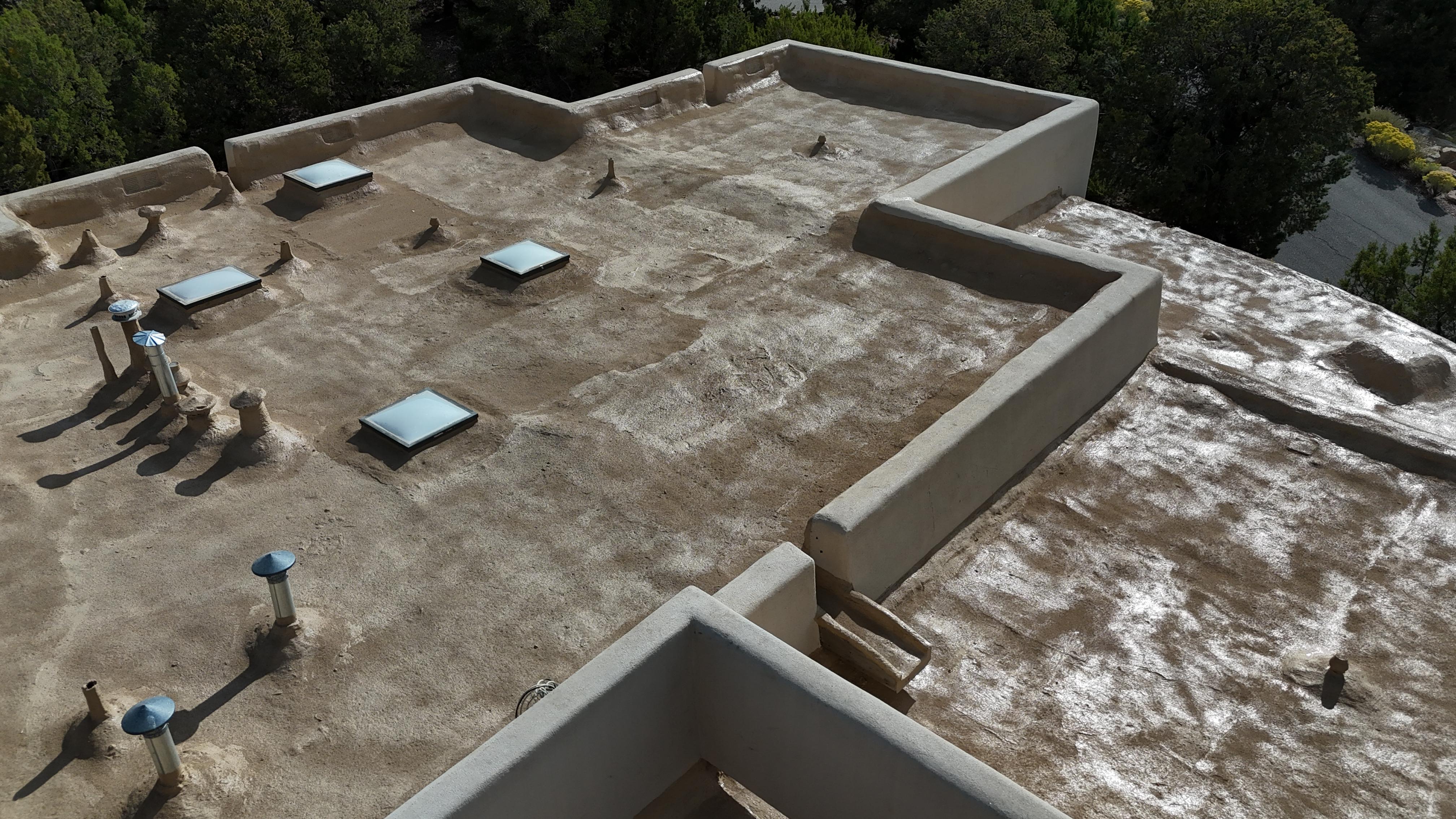 TPO roofing membrane on a commercial flat roof