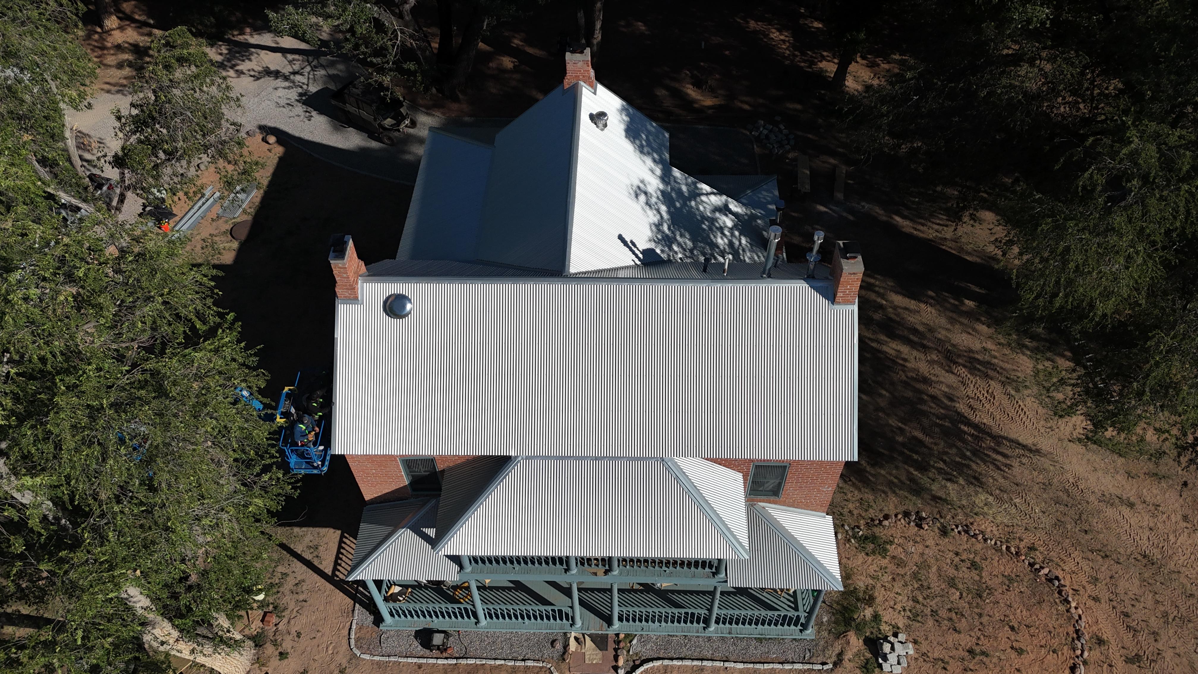 Asphalt shingles on a residential roof