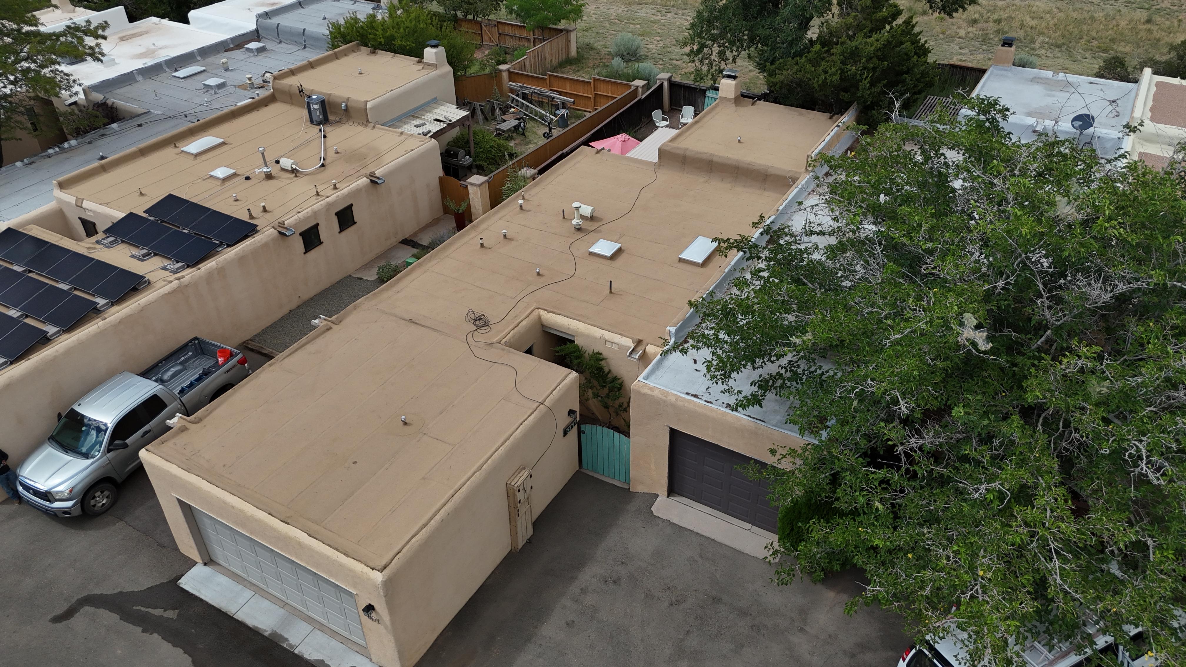TPO roofing membrane on a commercial flat roof