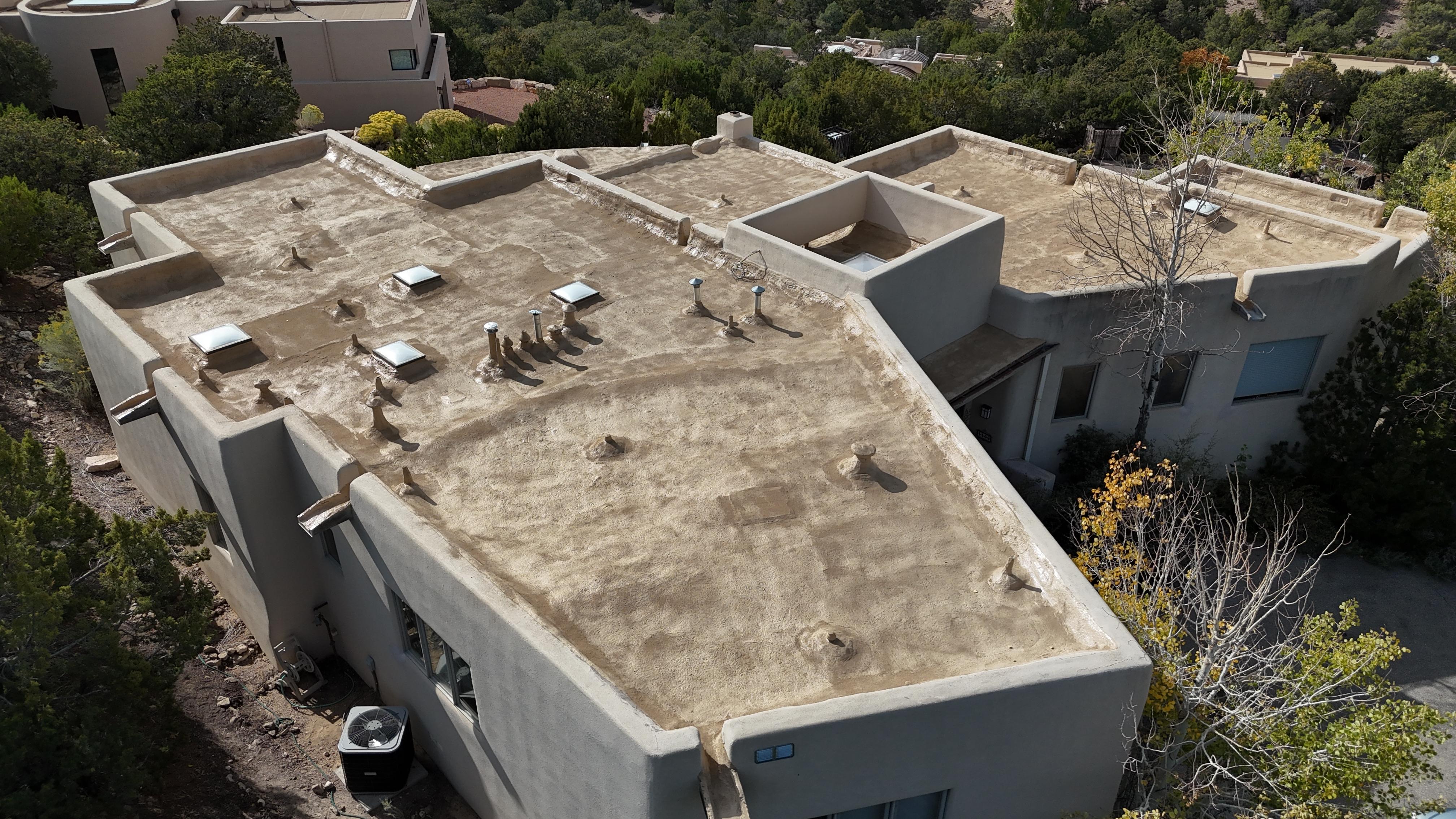 TPO roofing membrane on a commercial flat roof