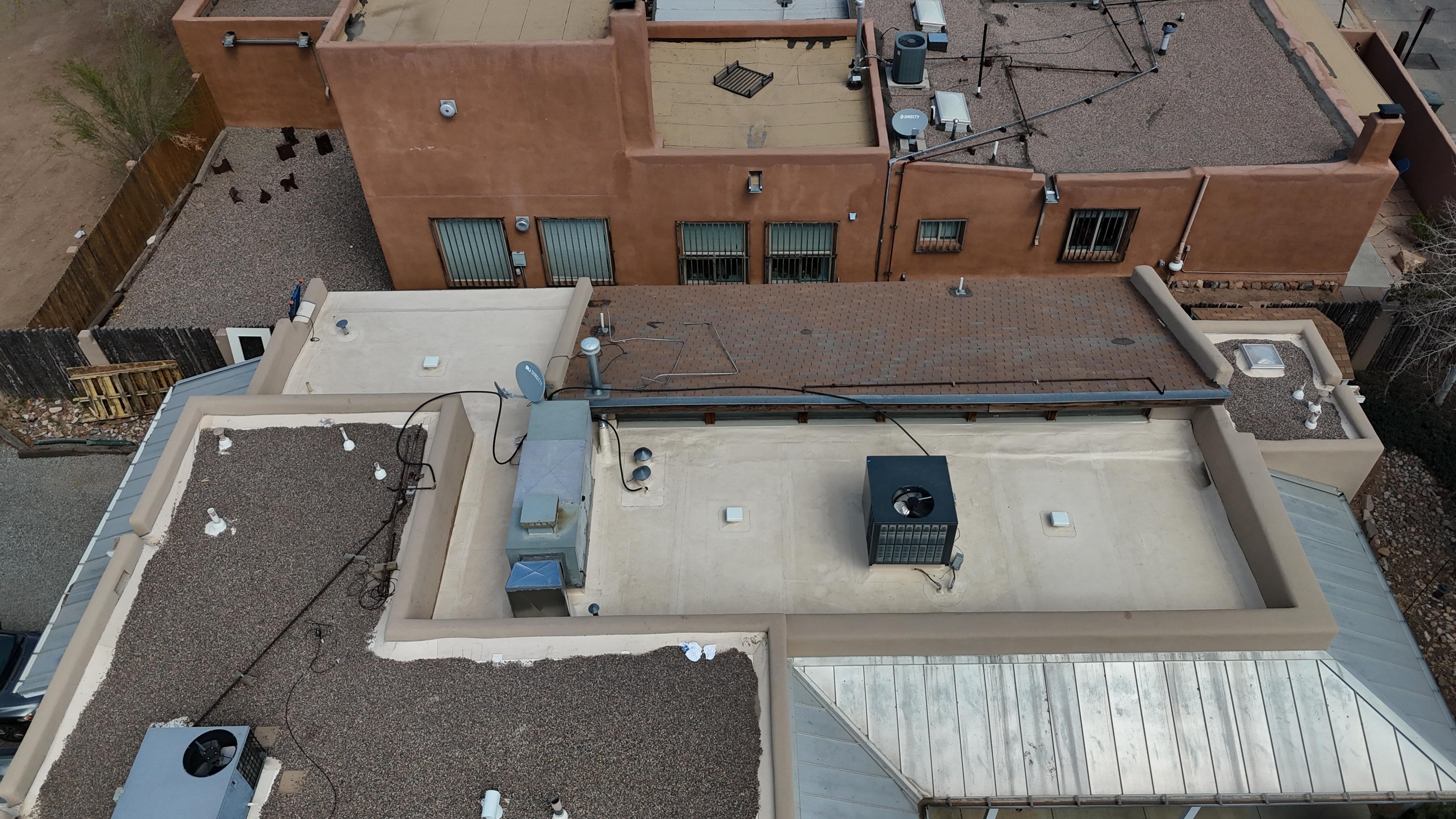 TPO roofing membrane on a commercial flat roof