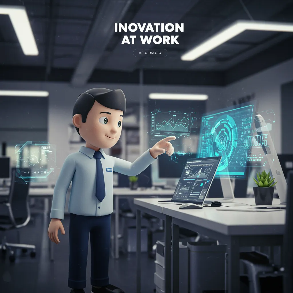 Cartoon man form future 