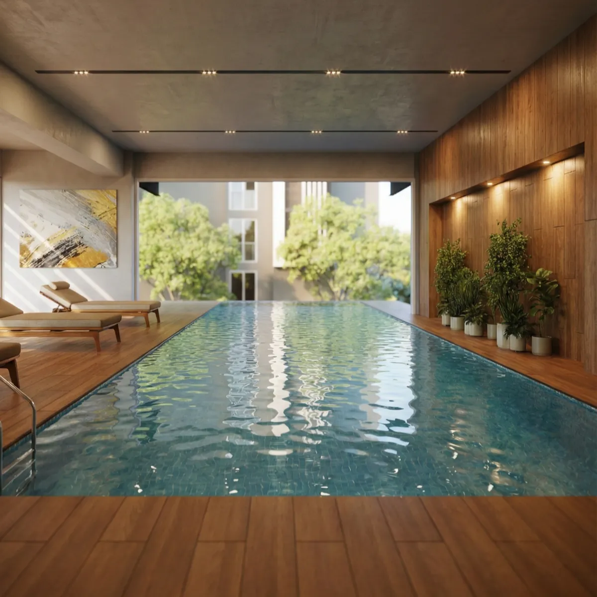 a row of houses with green roofs against a blue sky