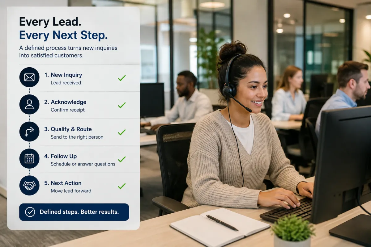 Clear next steps keep customer inquiries moving and reduce opportunities lost through uncertainty.