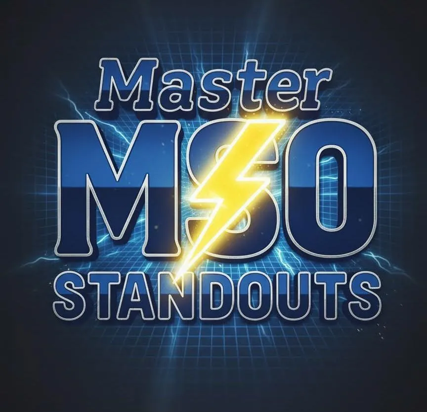Master MSO STANDOUTS Logo with Yellow Lightning bolt