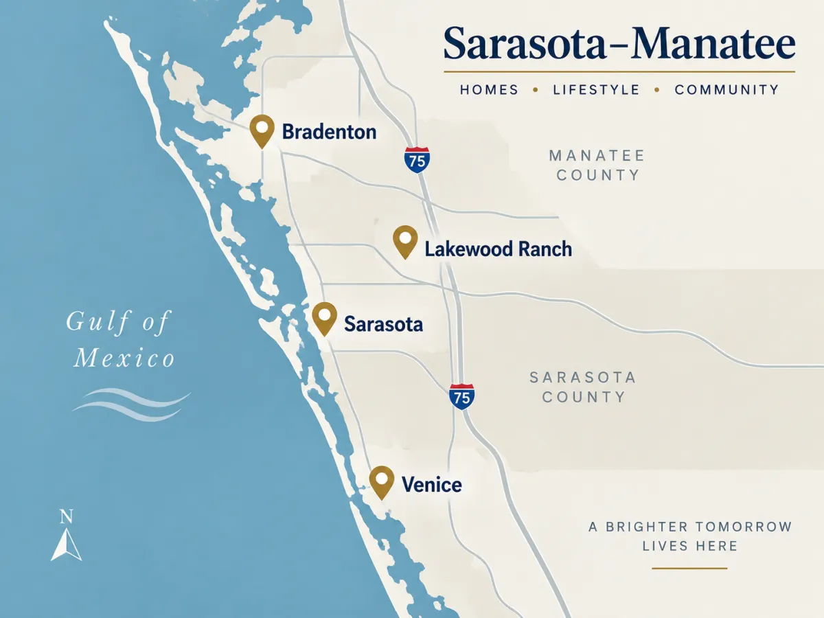 Sarasota–Manatee map/locations graphic placeholder (no stock photos)