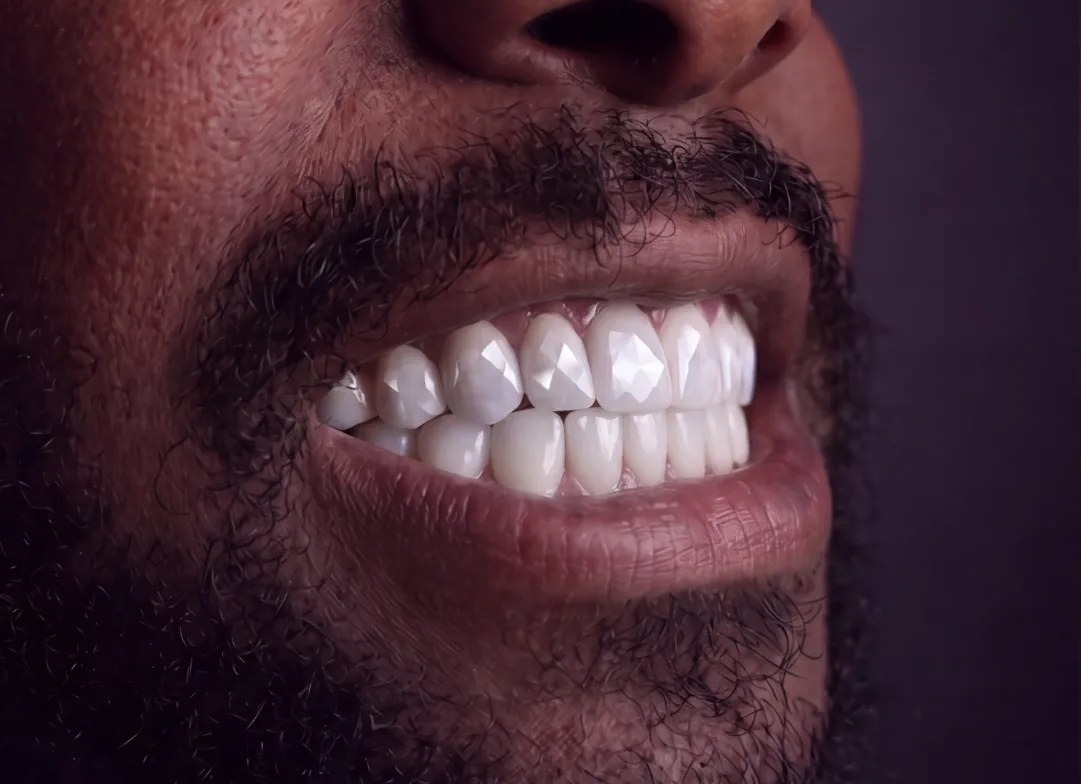a close up of a person's mouth