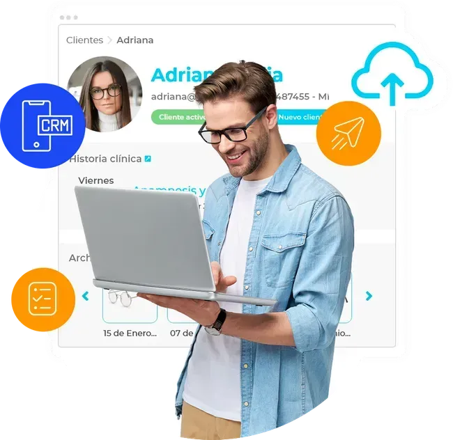 Vista de un sitio web moderno mostrado en una laptop con superposición de ventana de navegador, estilo fotográfico 3:2.