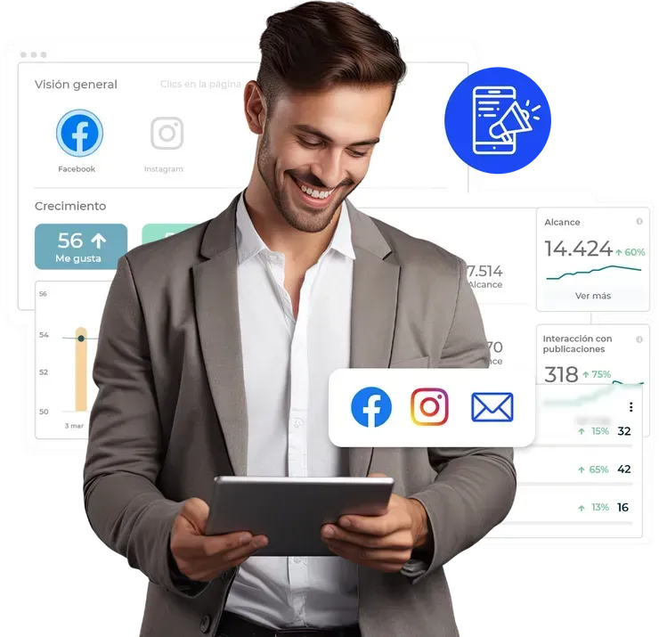 Vista de un sitio web moderno mostrado en una laptop con superposición de ventana de navegador, estilo fotográfico 3:2.