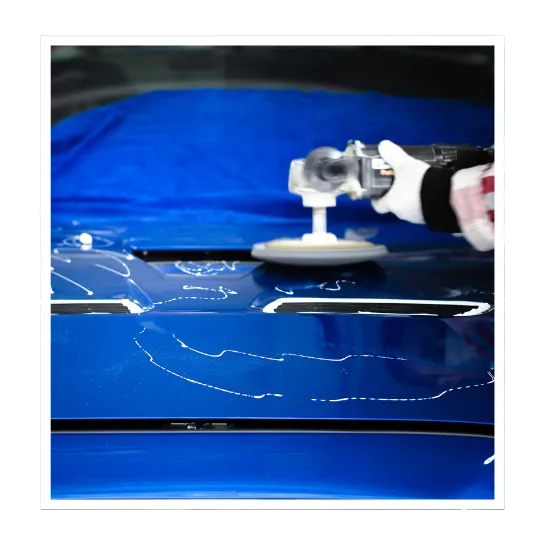 Car hood receiving paint correction service in Sterling, VA for a clearer, glossier finish