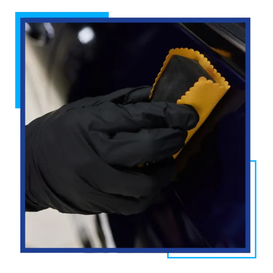 Hydrophobic car coating helping water slide off a protected vehicle surface