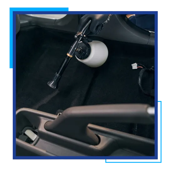Deep interior cleaning car service for seats, mats, and panels