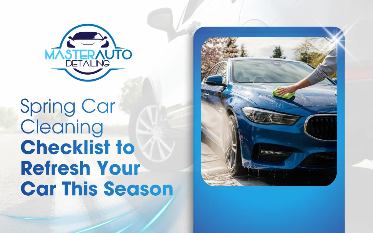 spring car cleaning checklist with exterior wash and paint care in spring