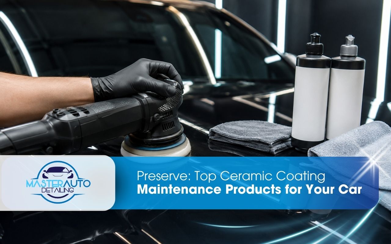 Ceramic coating maintenance products used to keep a car finish clean and glossy