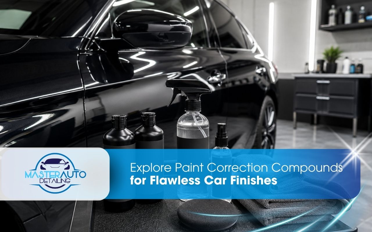 Paint correction compounds being used to restore a glossy car finish