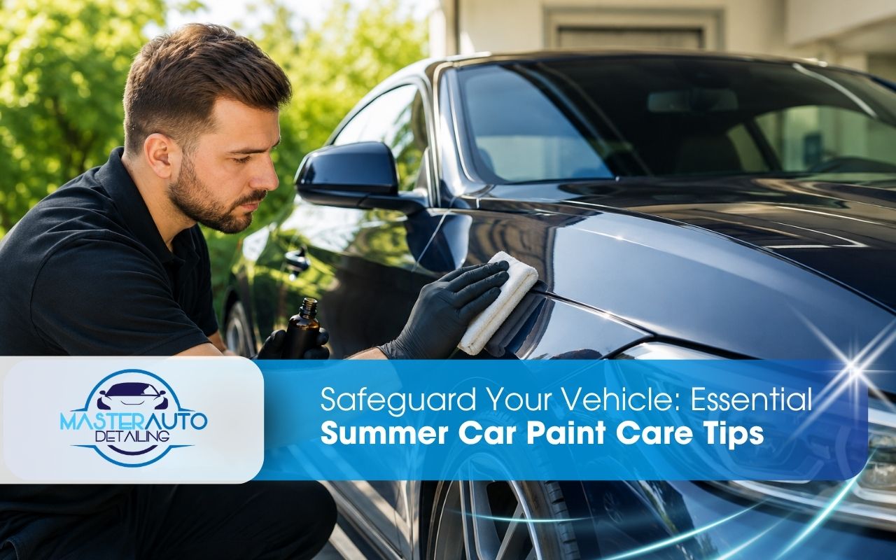 Detailer applying protection for summer car paint care