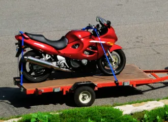 motorcycle towing image