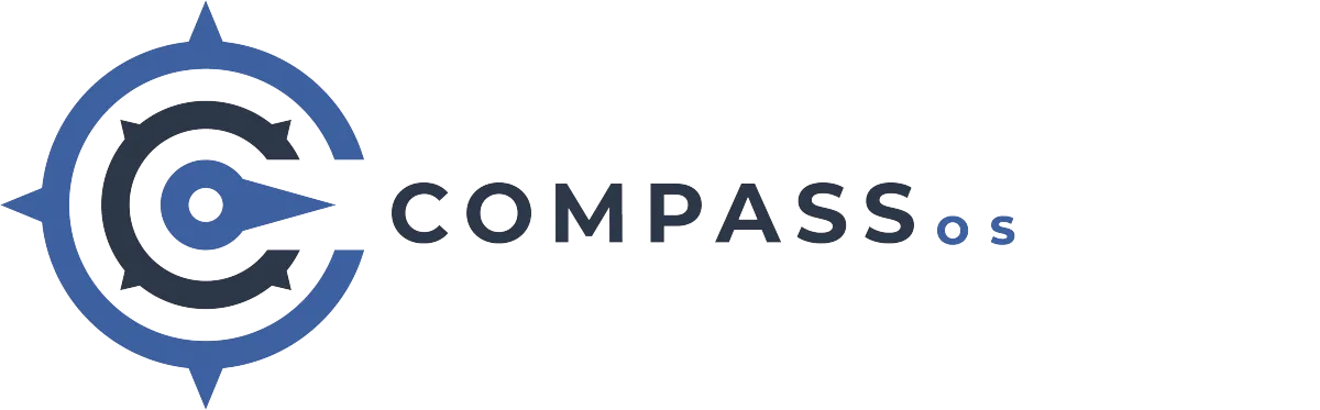 Compass Logo - a derivative of the Chart Room Creative logo with the words "Compass by Chart Room Agency" to the right of the brand mark and logo