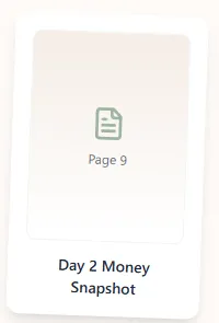 Day 2 Money Snapshot