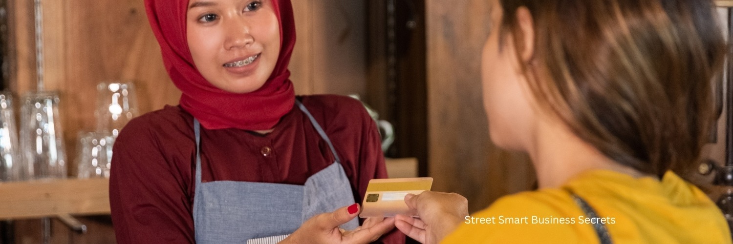 Customers paying