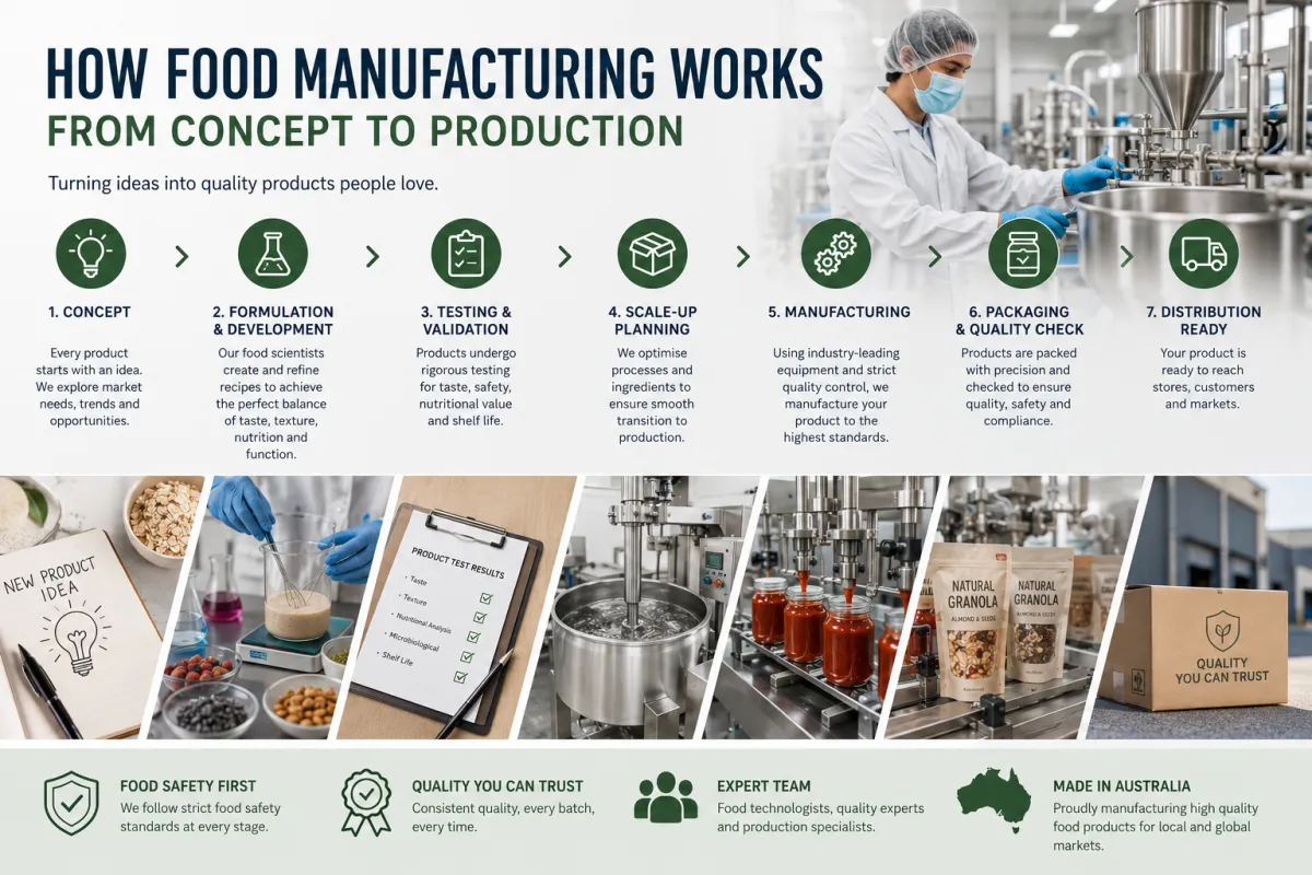 How Food Manufacturing Works from Concept to Production