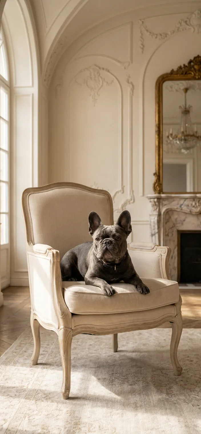 French Bulldog resting in a premium home environment