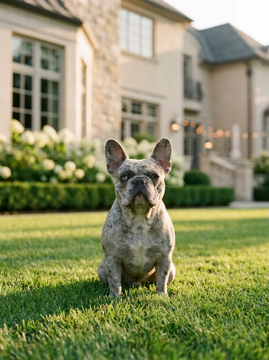 French Bulldog engaged in early training