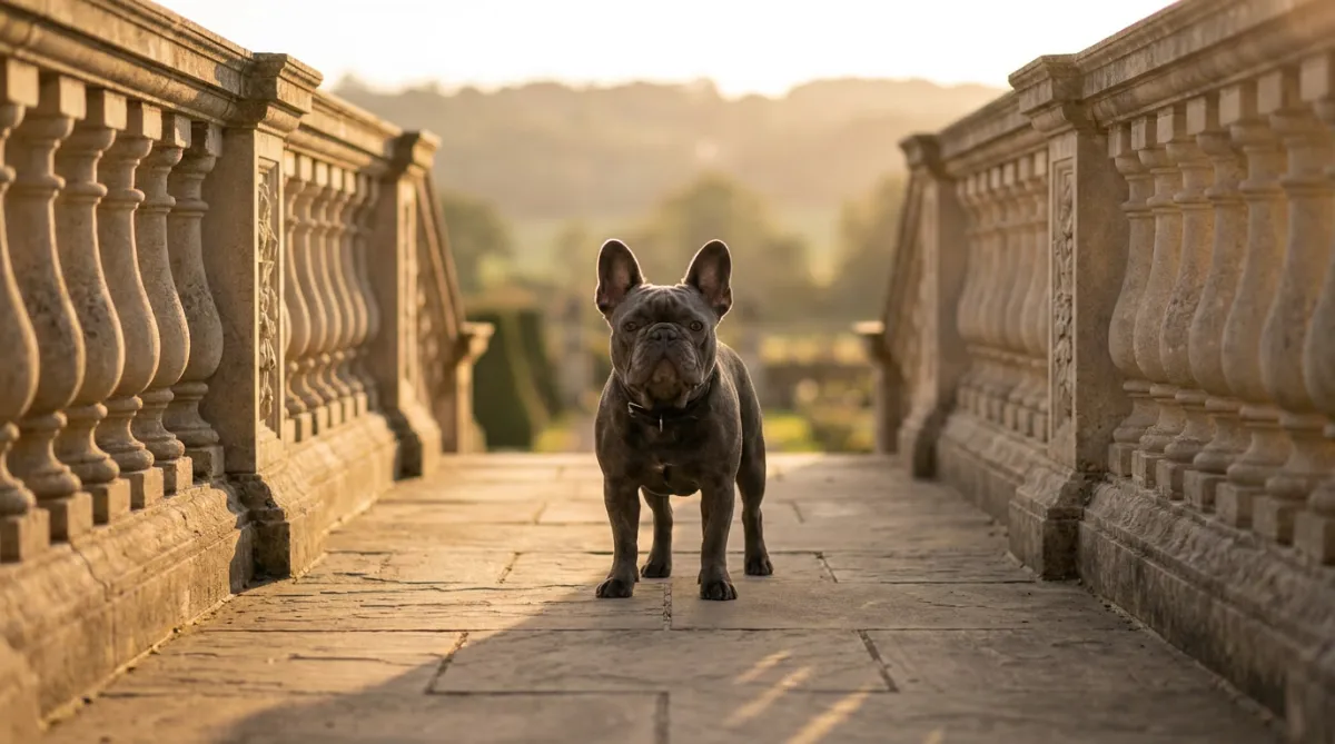 Cinematic portrait of Borris the French Bulldog