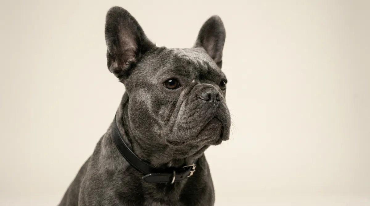 Peaceful frenchie in a well-curated living space