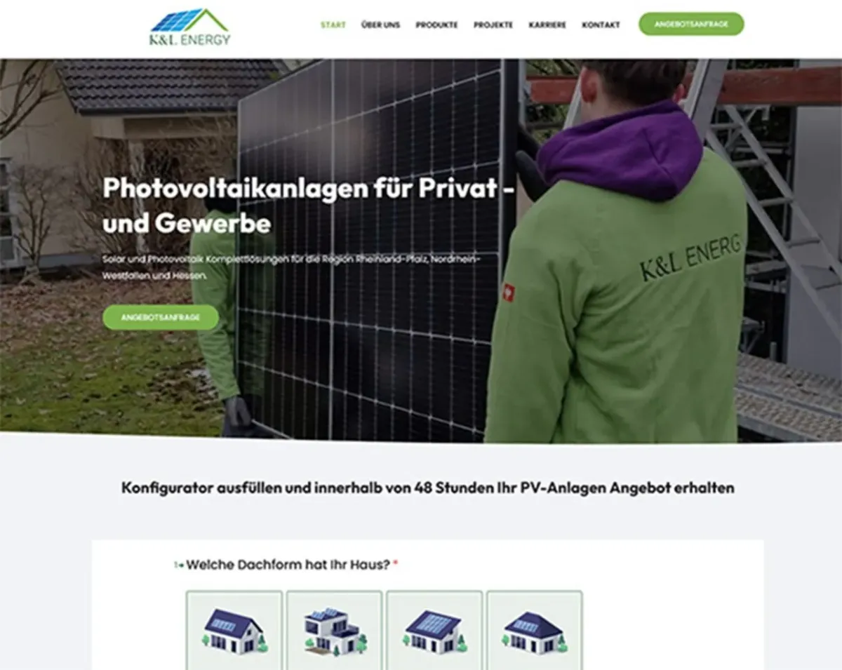 Kundenreferenz Webseite  Marketing Automatisierung K&L Energy