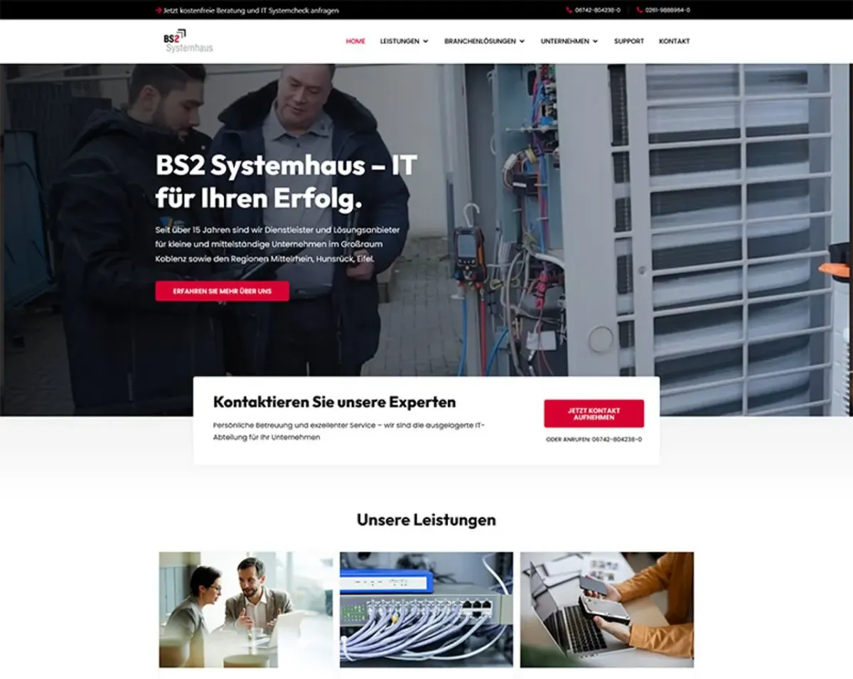Kundenreferenz Webseite, SEO & Ads BS2 Systemhaus