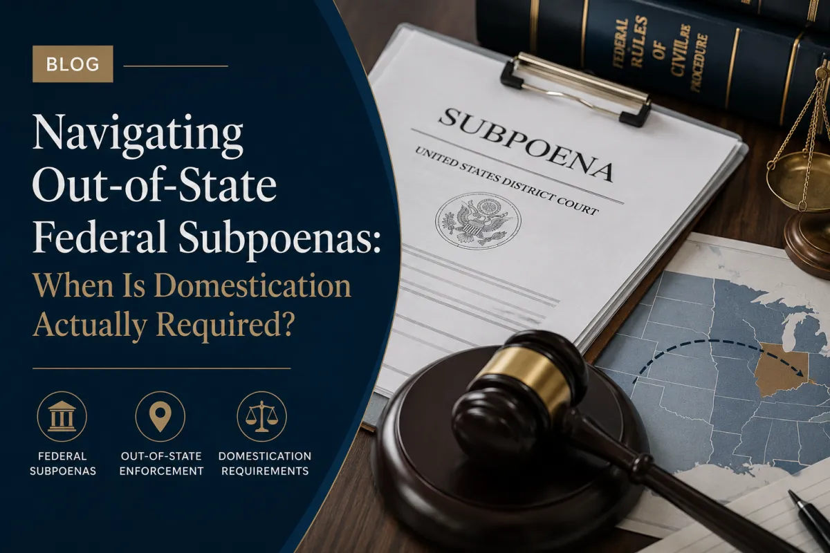 Navigating Out-of-State Federal Subpoenas: When Is Domestication Actually Required?