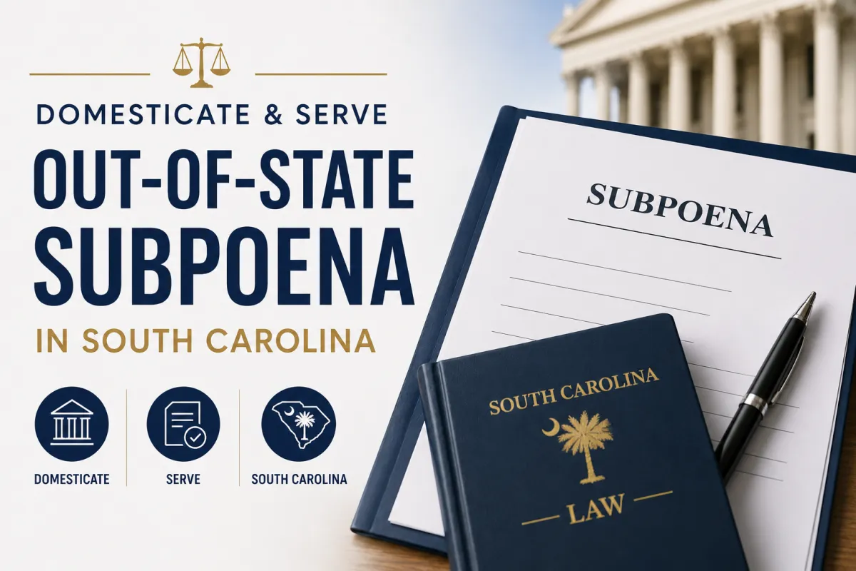 How to Domesticate and Serve an Out-of-State Subpoena in South Carolina