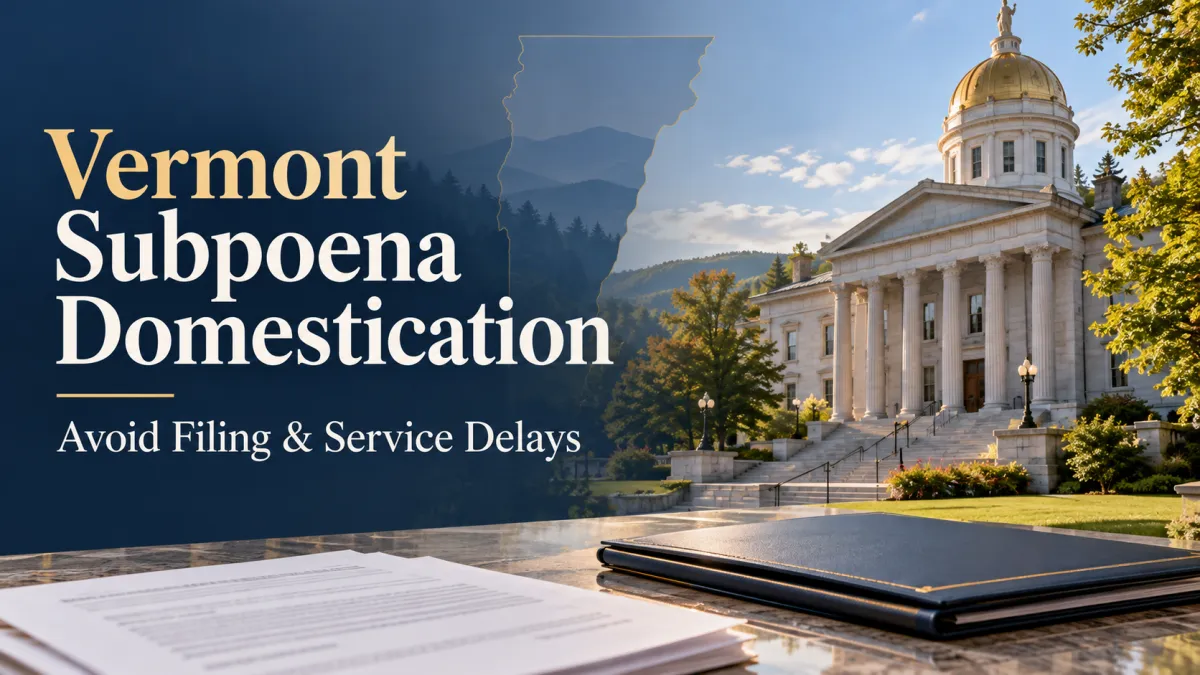 Vermont Subpoena Domestication: How to Avoid Filing and Service Delays