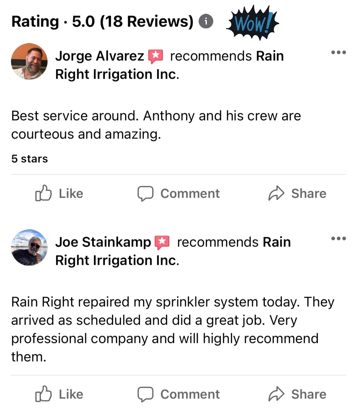 Rain Right Sprinkler 5 Star Reviews Nassau County NY