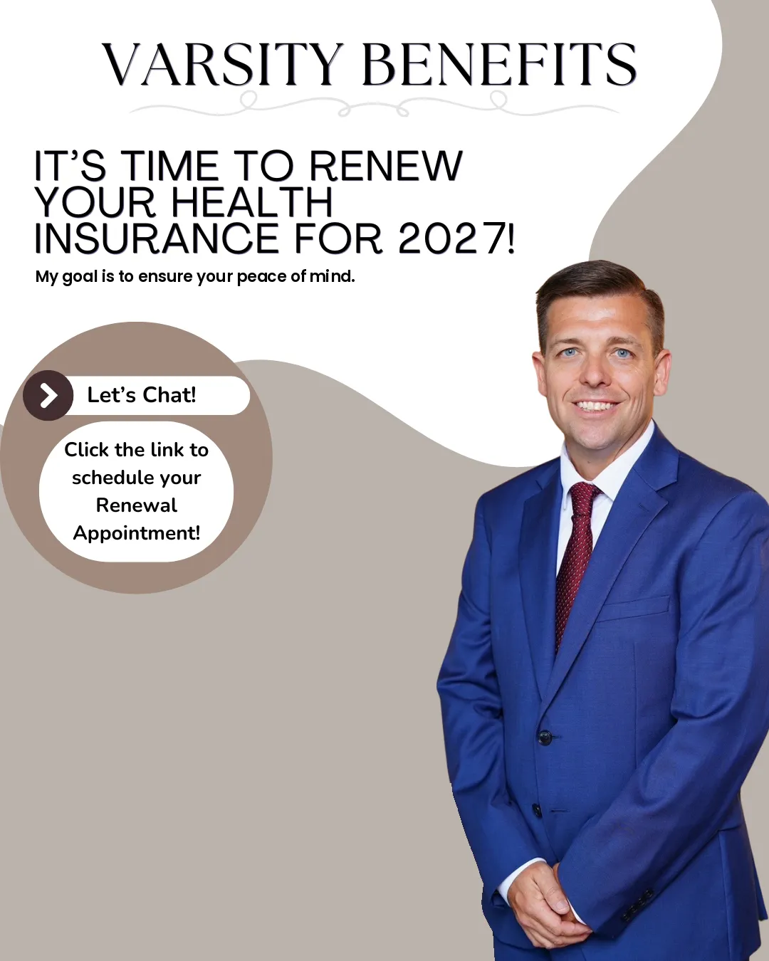 Renew your health insurance for 2027 with David Kindred, Varsity Benefits