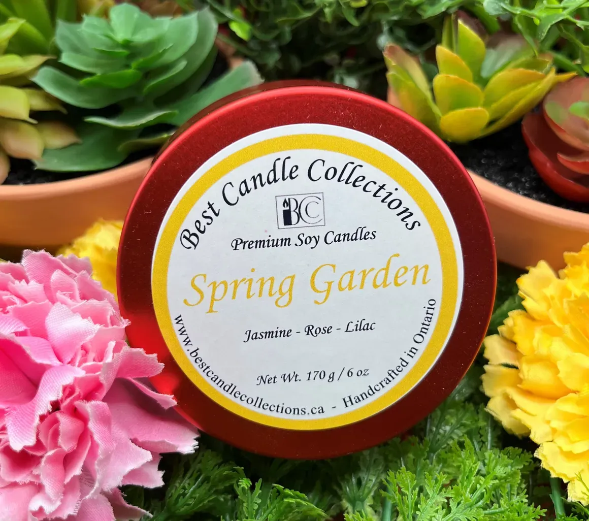 Spring Garden - premium soy candle - including: jasmine, rose, lilac