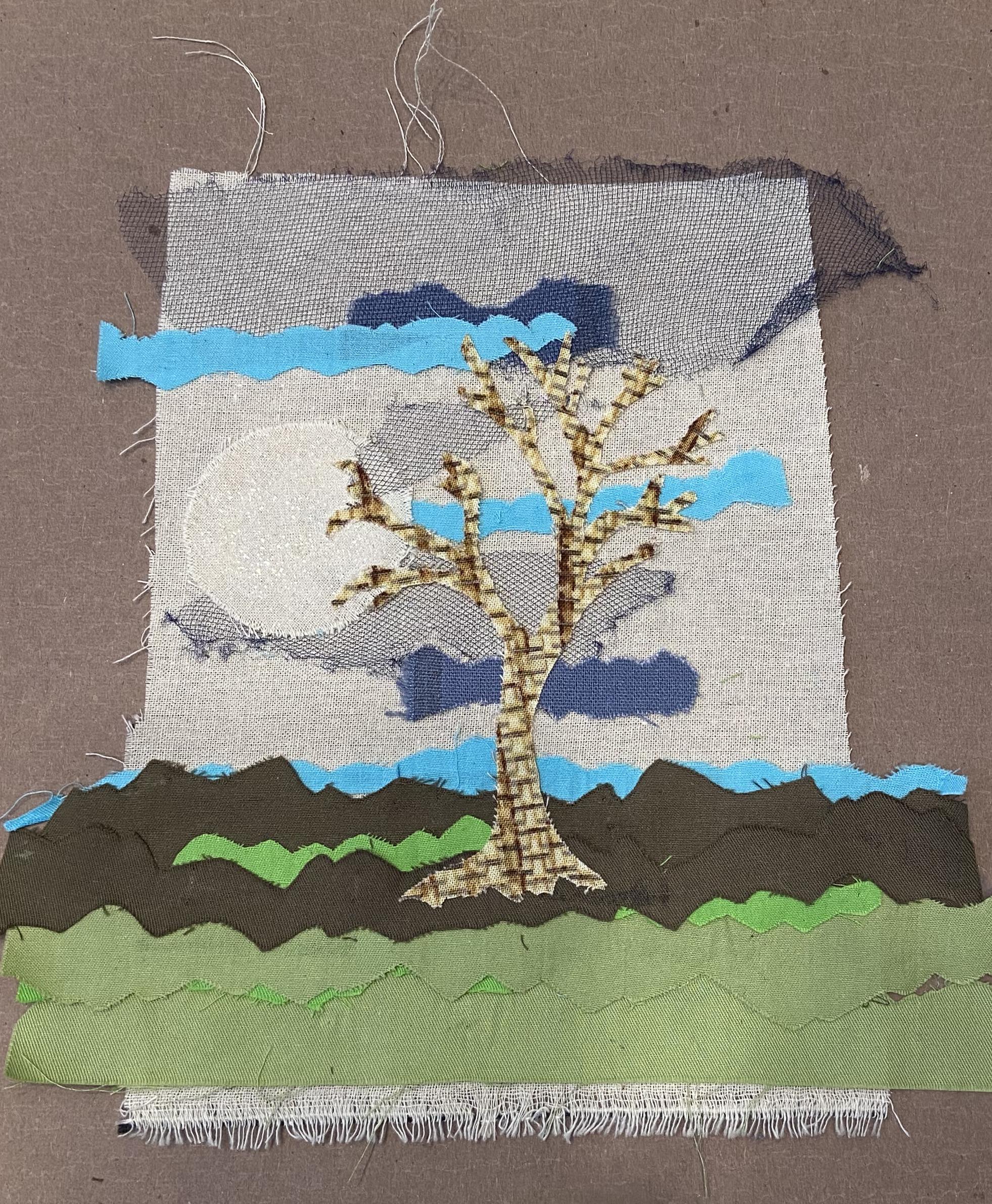 Fabric Collage Tree