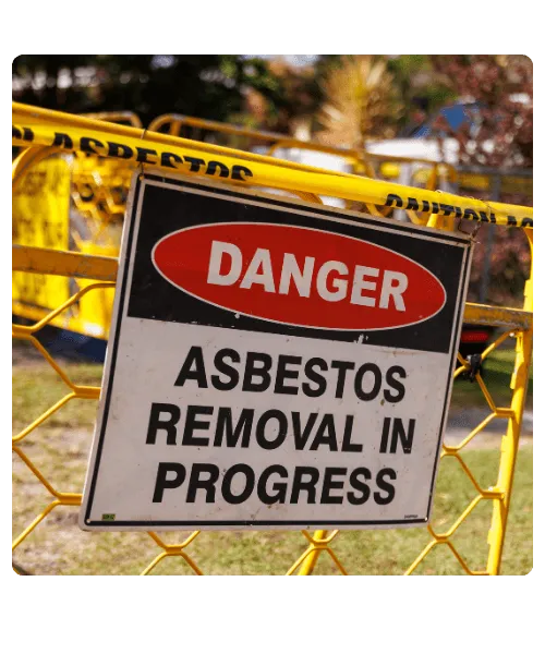 asbestos removal sign