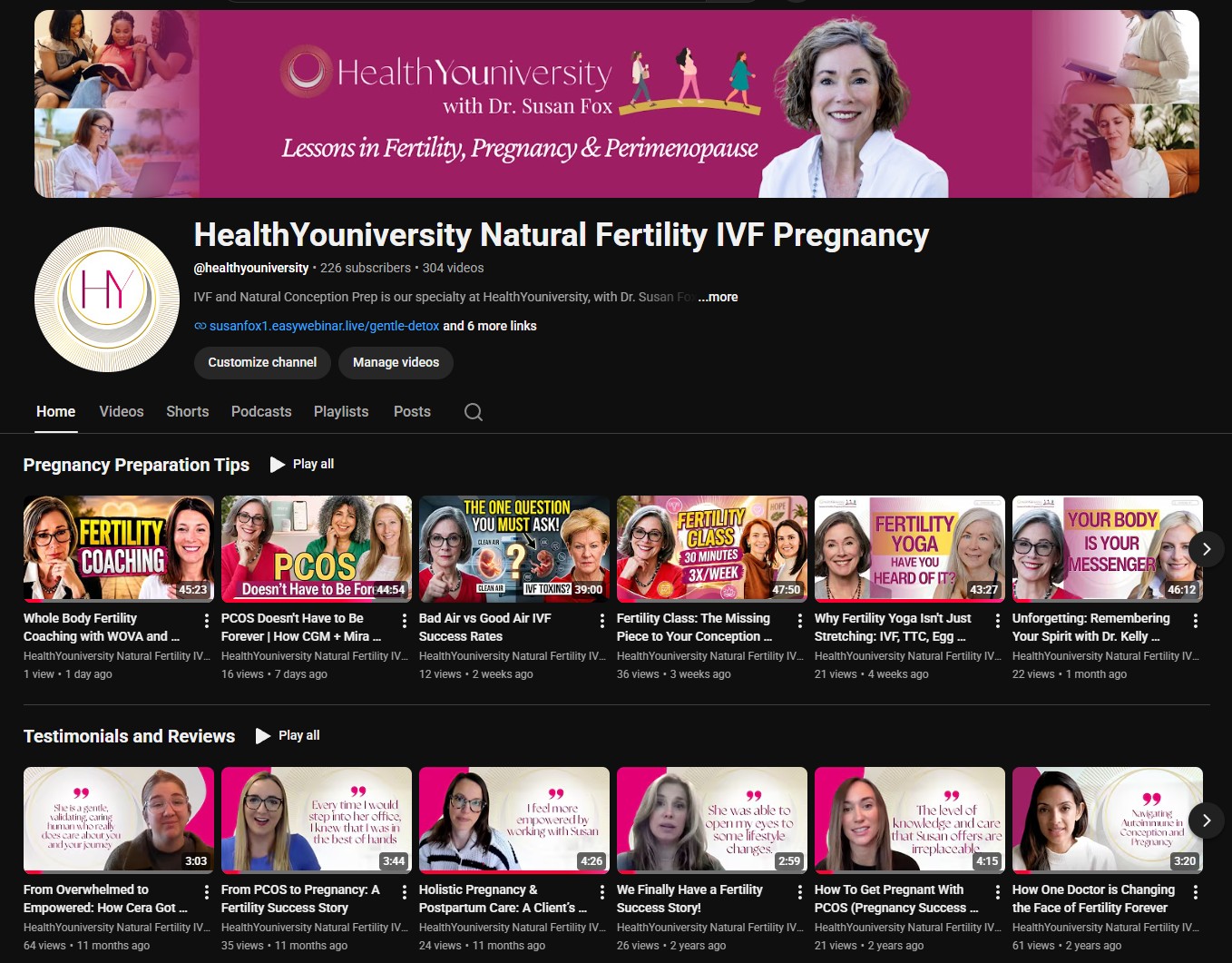 Health Youniversity Youtube Channel