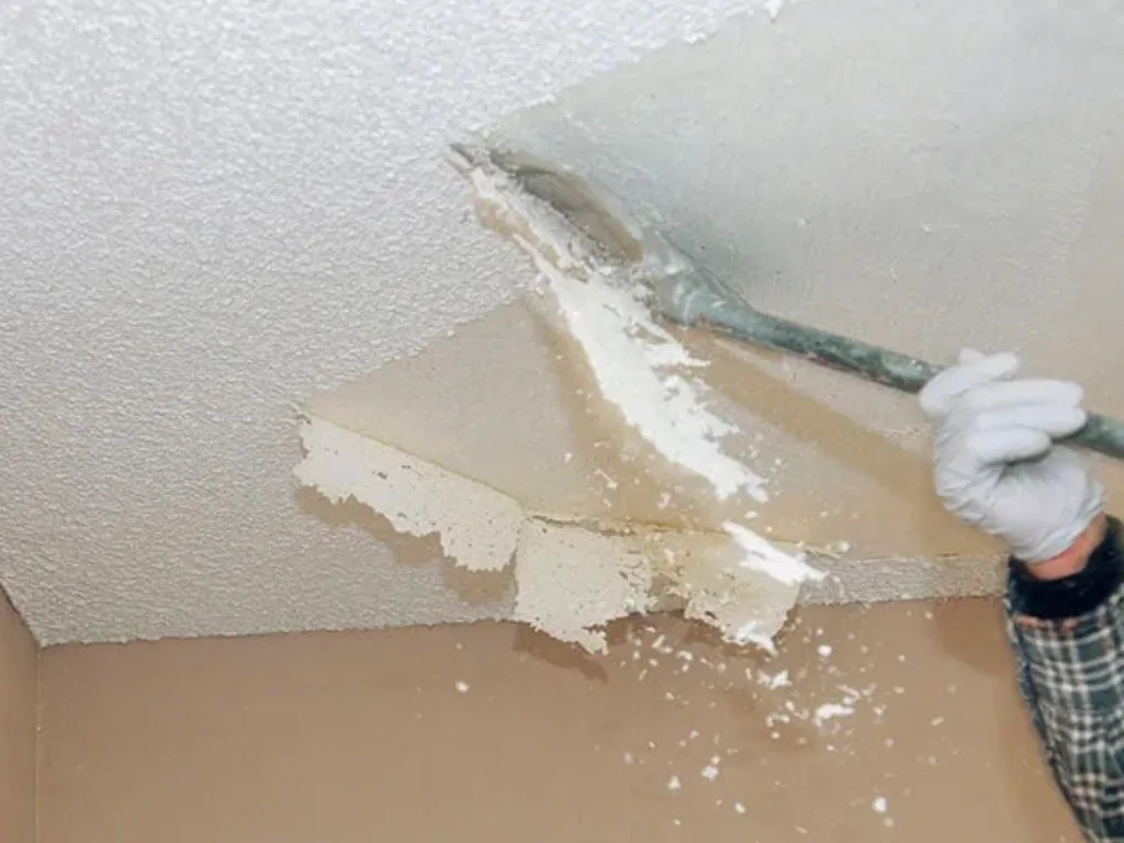 Popcorn ceiling removal and resurfacing project in a residential condo in Palm Beach