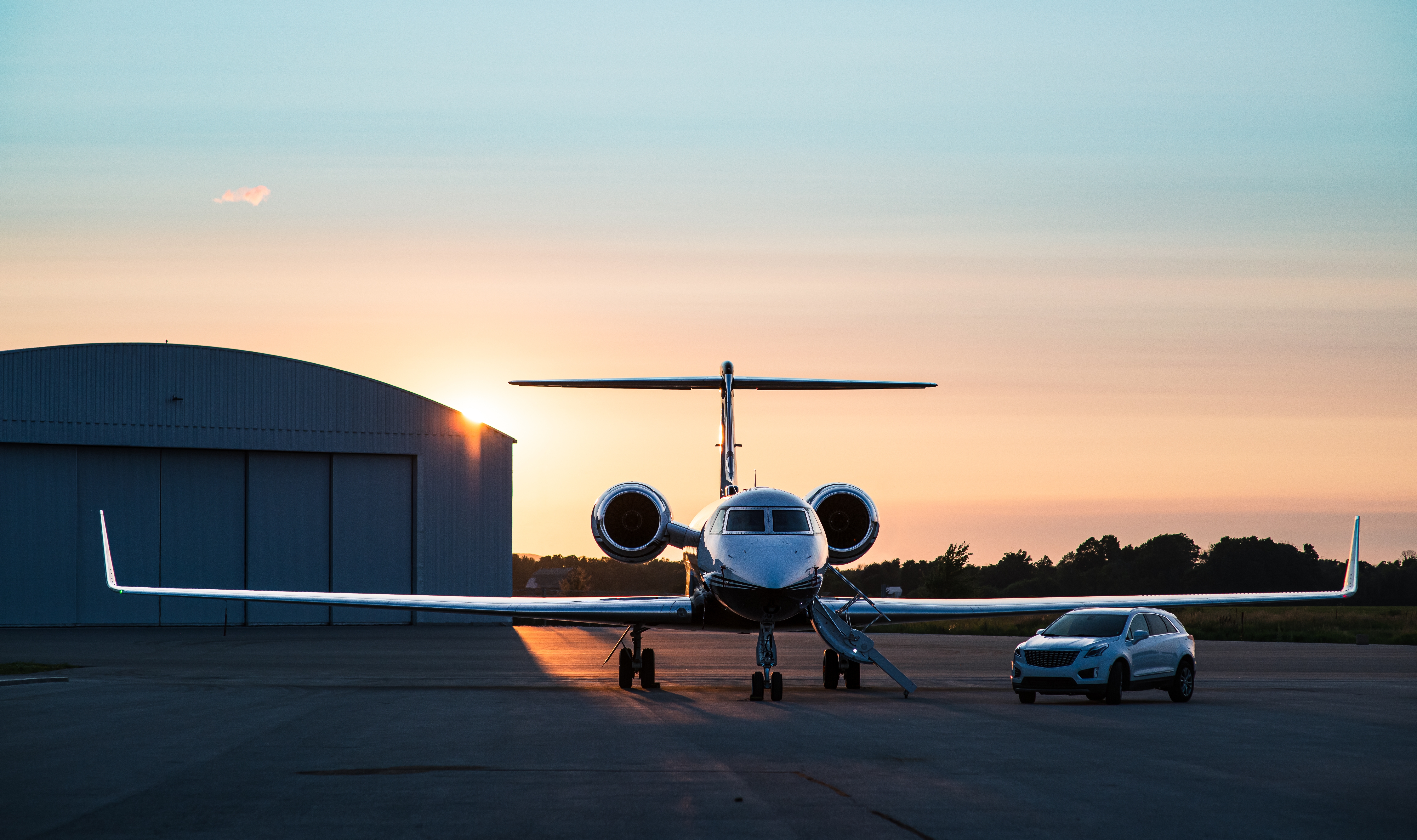Luxurious cabin interior of a private jet