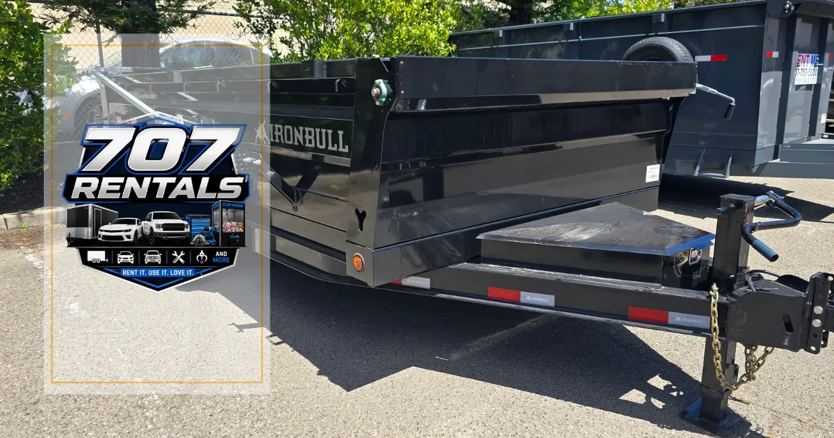 12-foot dump trailer for commercial jobs and large-scale hauling at 707 Rentals in Petaluma, California