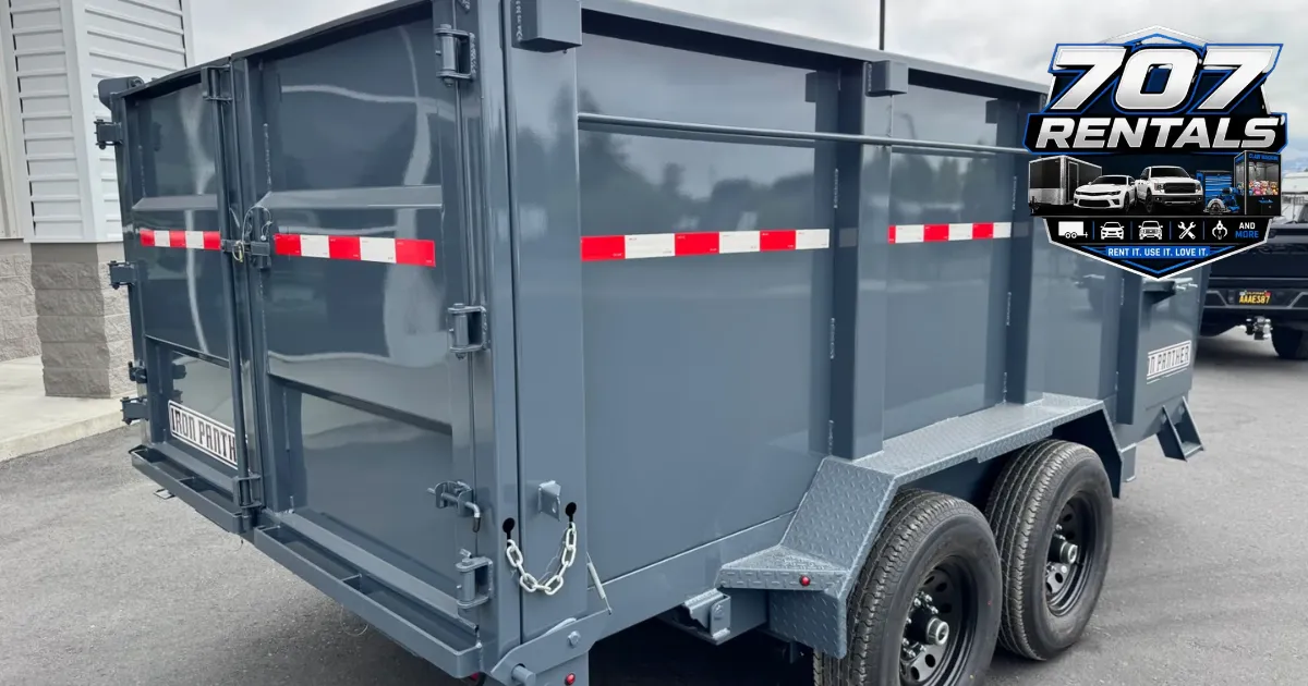 Dump trailer for summer landscaping and property cleanup at 707 Rentals in Petaluma, California