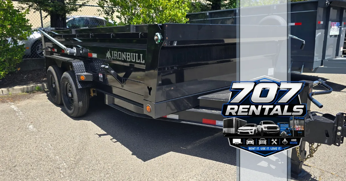 14-foot dump trailer for peak Halloween and fall festival attraction cleanup at 707 Rentals in Petaluma, California